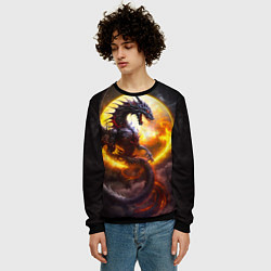 Свитшот мужской Звездный дракон, цвет: 3D-черный — фото 2