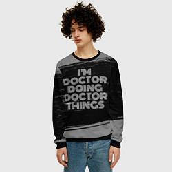 Свитшот мужской Im doctor doing doctor things: на темном, цвет: 3D-черный — фото 2