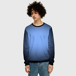 Свитшот мужской Васильковый оттенок с черной виньеткой, цвет: 3D-черный — фото 2