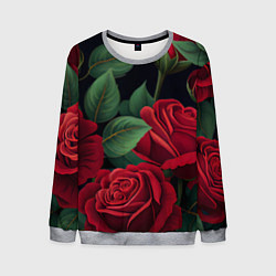 Свитшот мужской Много красных роз, цвет: 3D-меланж