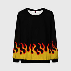 Свитшот мужской Горящее пламя, цвет: 3D-черный