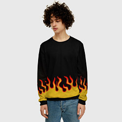 Свитшот мужской Горящее пламя, цвет: 3D-черный — фото 2