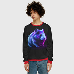 Свитшот мужской Хомяк неон, цвет: 3D-красный — фото 2