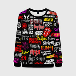 Мужской свитшот Логотипы рок групп цветные