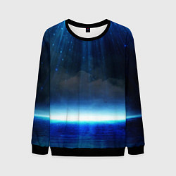 Свитшот мужской Звездопад в океане, цвет: 3D-черный