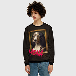 Свитшот мужской Dog Mona Lisa, цвет: 3D-черный — фото 2