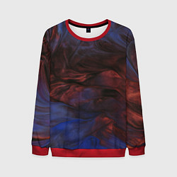 Свитшот мужской Тёмные переливающиеся волны с блёстками, цвет: 3D-красный