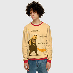 Свитшот мужской Кот-воин, цвет: 3D-красный — фото 2