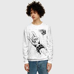 Свитшот мужской Burzum и рок символ, цвет: 3D-белый — фото 2