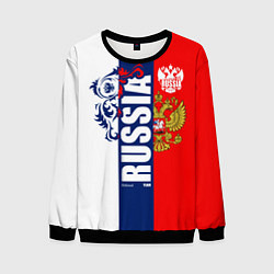Свитшот мужской Russia national team: white blue red, цвет: 3D-черный
