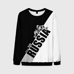 Свитшот мужской Russia national team: black and white lines, цвет: 3D-черный