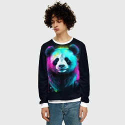 Свитшот мужской Панда в неоновых красках, цвет: 3D-белый — фото 2