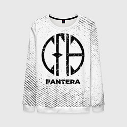 Свитшот мужской Pantera с потертостями на светлом фоне, цвет: 3D-белый