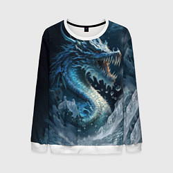 Свитшот мужской Ледяной дракон, цвет: 3D-белый
