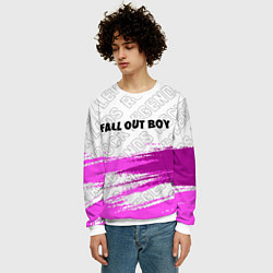 Свитшот мужской Fall Out Boy rock legends: символ сверху, цвет: 3D-белый — фото 2