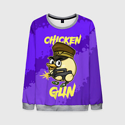 Свитшот мужской Чикен Ган - цыпленок, цвет: 3D-меланж