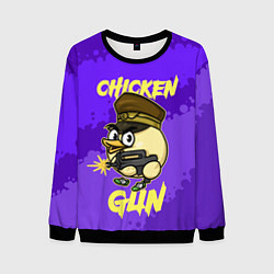 Свитшот мужской Чикен Ган - цыпленок, цвет: 3D-черный