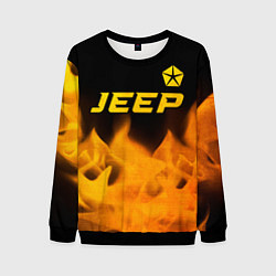 Свитшот мужской Jeep - gold gradient: символ сверху, цвет: 3D-черный