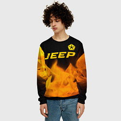 Свитшот мужской Jeep - gold gradient: символ сверху, цвет: 3D-черный — фото 2