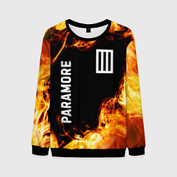 Свитшот мужской Paramore и пылающий огонь, цвет: 3D-черный