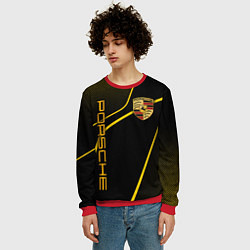 Свитшот мужской Porsche - Gold line, цвет: 3D-красный — фото 2