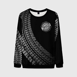 Свитшот мужской Chrysler tire tracks, цвет: 3D-черный