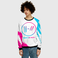 Свитшот мужской Twenty One Pilots neon gradient style, цвет: 3D-черный — фото 2