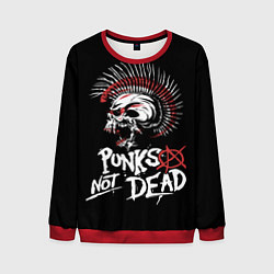 Свитшот мужской Punks not dead - анархия, цвет: 3D-красный