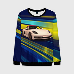 Свитшот мужской Спортивная немецкая машина Porsche 911, цвет: 3D-черный