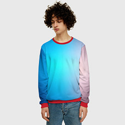 Свитшот мужской Градиент из голубого в розовый, цвет: 3D-красный — фото 2