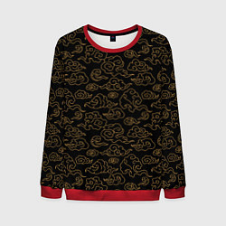 Свитшот мужской Японский узор облаков, цвет: 3D-красный