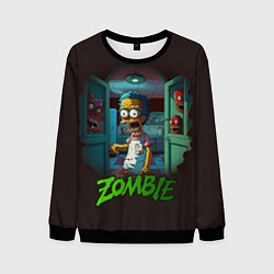 Свитшот мужской Гомер зомби, цвет: 3D-черный