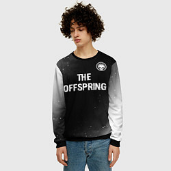 Свитшот мужской The Offspring glitch на темном фоне: символ сверху, цвет: 3D-черный — фото 2