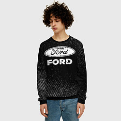 Свитшот мужской Ford с потертостями на темном фоне, цвет: 3D-черный — фото 2