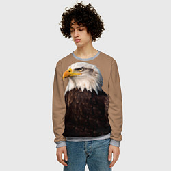 Свитшот мужской Белоголовый орлан птица, цвет: 3D-меланж — фото 2