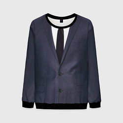 Свитшот мужской Деловой пиджак с рубашкой, цвет: 3D-черный
