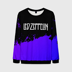 Свитшот мужской Led Zeppelin purple grunge, цвет: 3D-черный