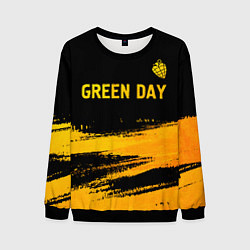 Свитшот мужской Green Day - gold gradient: символ сверху, цвет: 3D-черный