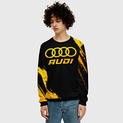 Свитшот мужской Audi - gold gradient, цвет: 3D-черный — фото 2