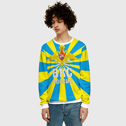 Свитшот мужской ВКС России - герб, цвет: 3D-белый — фото 2