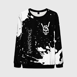 Свитшот мужской Evanescence и рок символ на темном фоне, цвет: 3D-черный