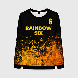 Свитшот мужской Rainbow Six - gold gradient: символ сверху, цвет: 3D-черный