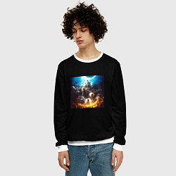 Свитшот мужской Джизус - дух мира, цвет: 3D-белый — фото 2