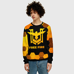 Свитшот мужской Free Fire - gold gradient, цвет: 3D-черный — фото 2