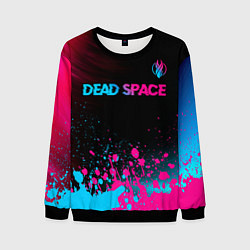 Свитшот мужской Dead Space - neon gradient: символ сверху, цвет: 3D-черный