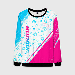 Мужской свитшот Jaguar neon gradient style: надпись, символ