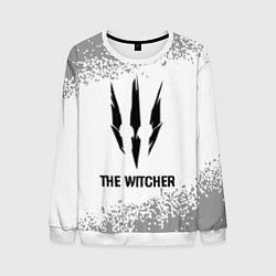 Свитшот мужской The Witcher glitch на светлом фоне, цвет: 3D-белый