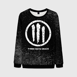 Свитшот мужской Three Days Grace с потертостями на темном фоне, цвет: 3D-черный