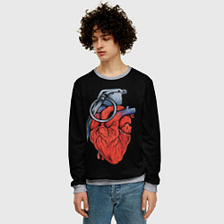 Свитшот мужской Сердце гараната, цвет: 3D-меланж — фото 2