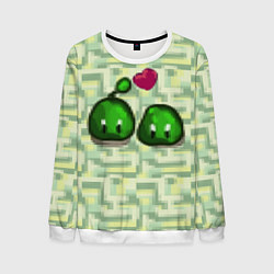 Свитшот мужской Зеленые слаймы стардью, цвет: 3D-белый